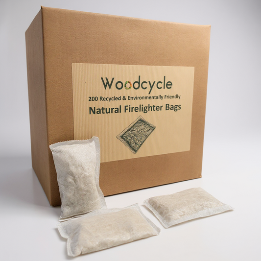 Natural Firelighter Bags - 200 Recycled Wood Firelighter Tea Bags