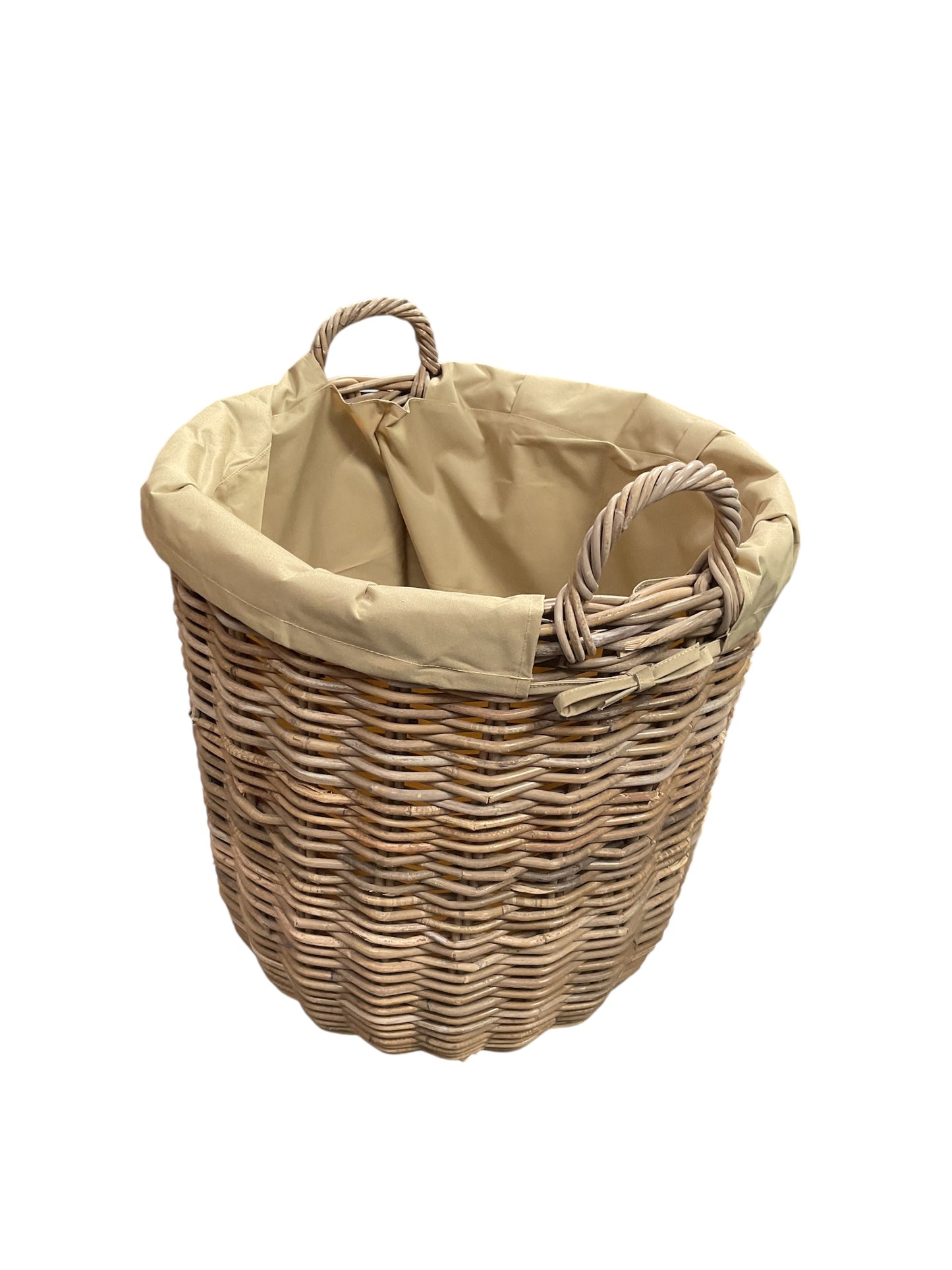 Medium Oval Rattan Storage Basket With Cordura Lining