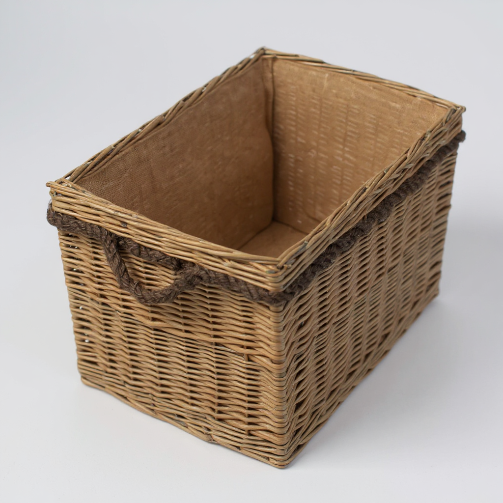 Large Rectangular Rope Handled Log Basket