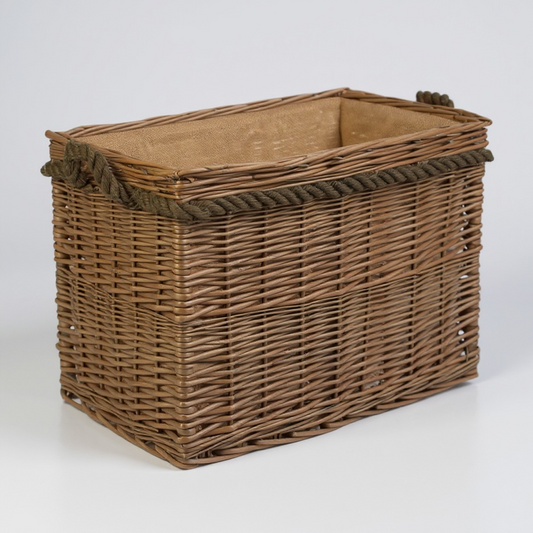 Medium Rectangular Rope Handled Log Basket
