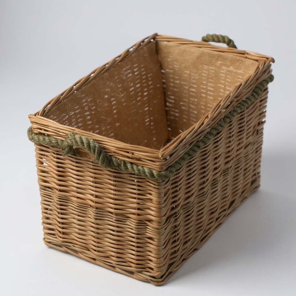 Medium Rectangular Rope Handled Log Basket