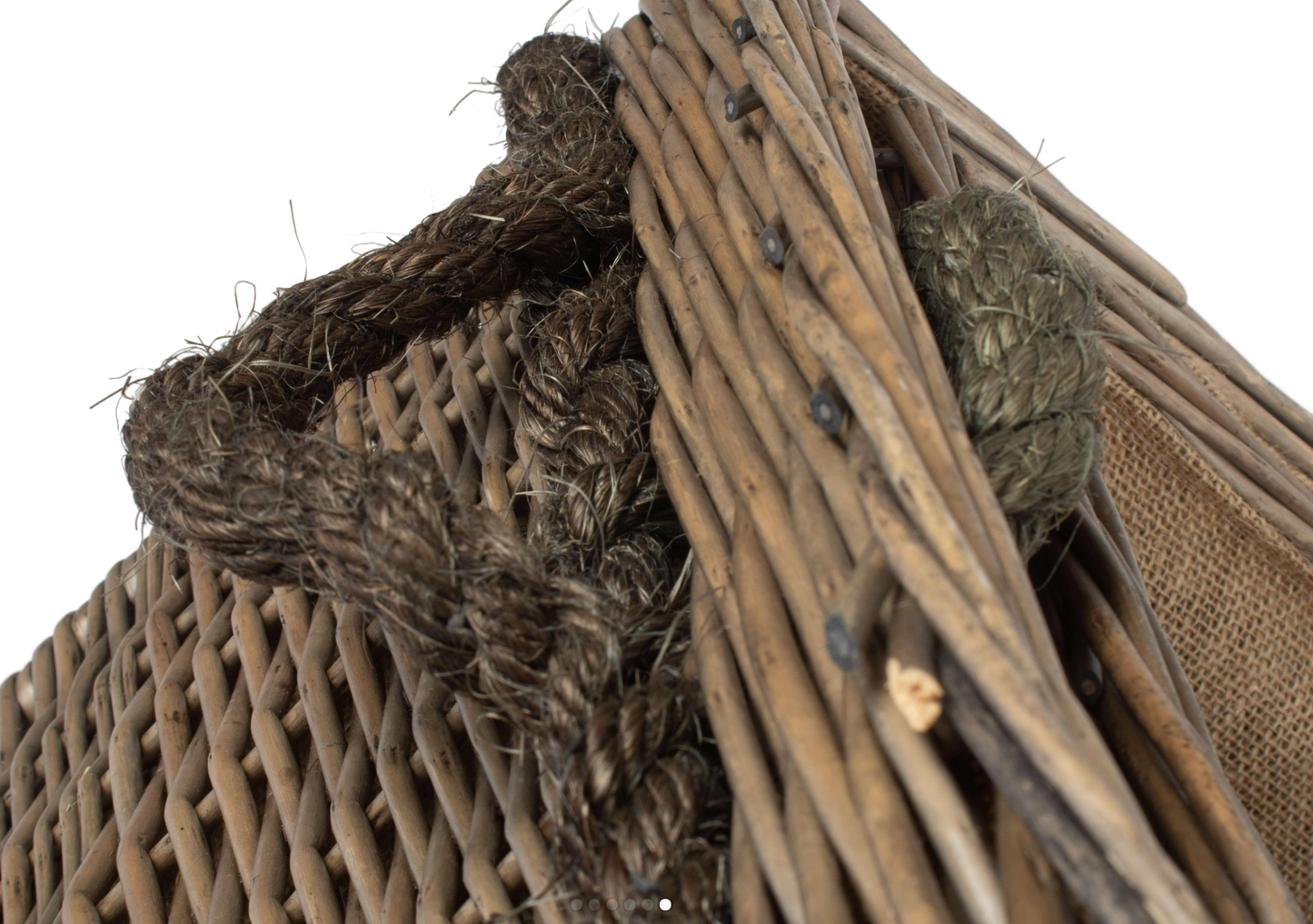 Set 2 Rectangular Rope Handled Log Baskets