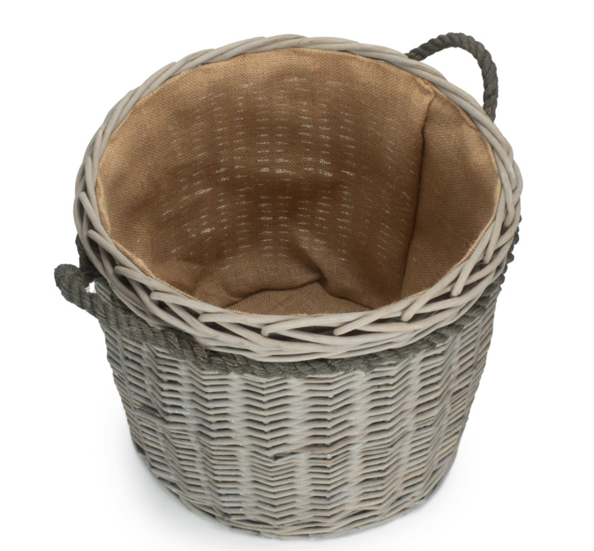 Small Grey Wash Round Storage Basket