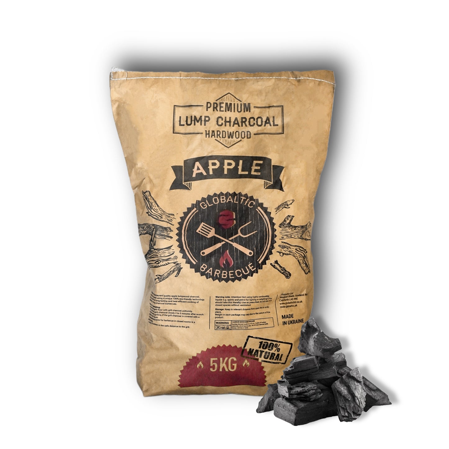 Apple Lump wood charcoal 5kg