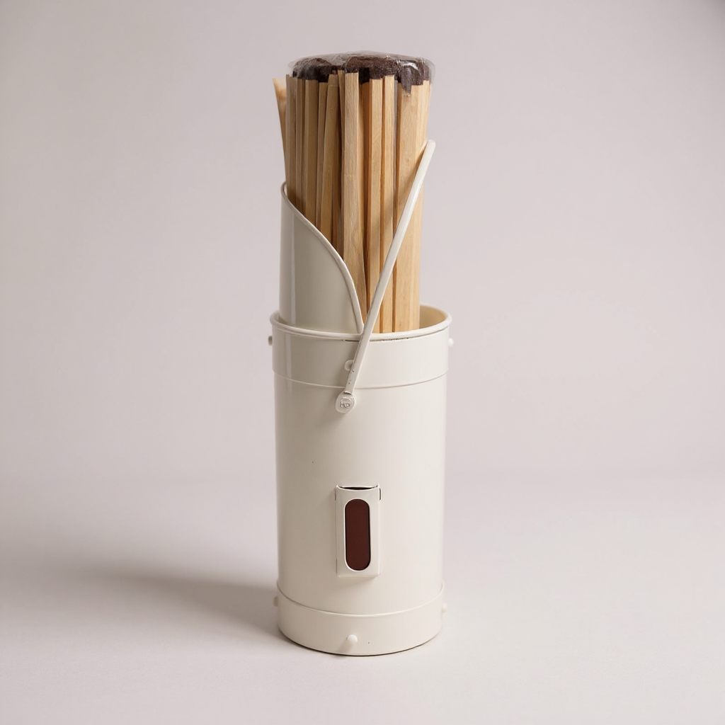 Matchsticks and holder - Cream
