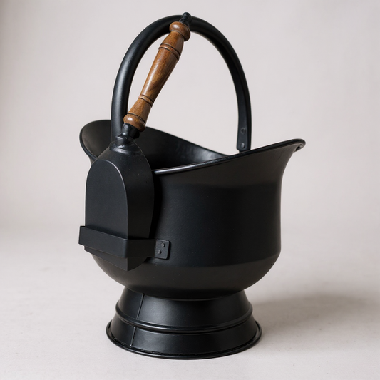 Large coal bucket with shovel