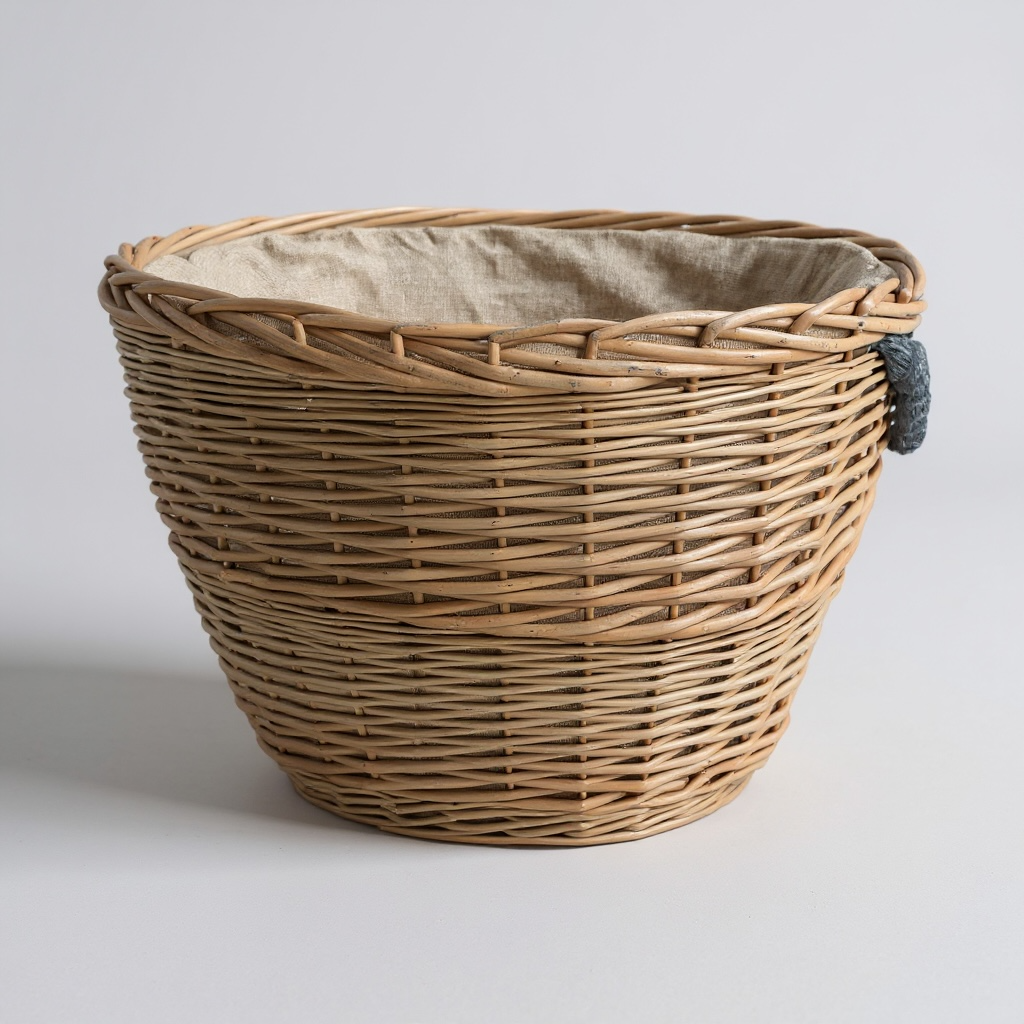 Large oval grey rope handle basket