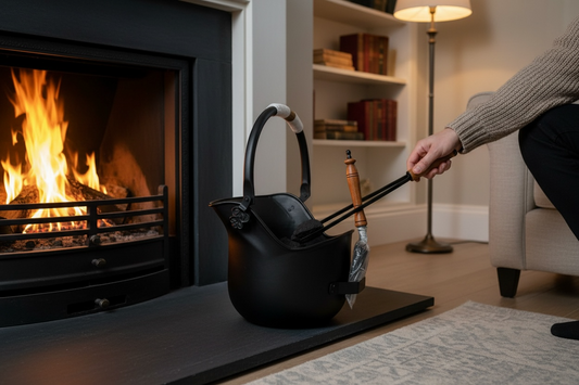 Coal bucket with shovel - round bottom