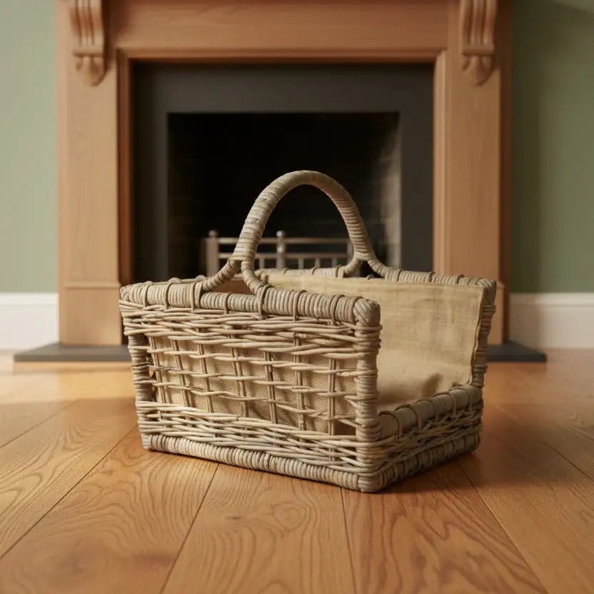 Open Weave Log Basket