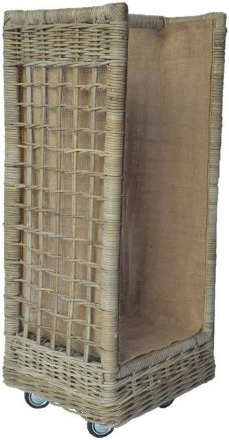 Tall Open Front Rattan Log Basket