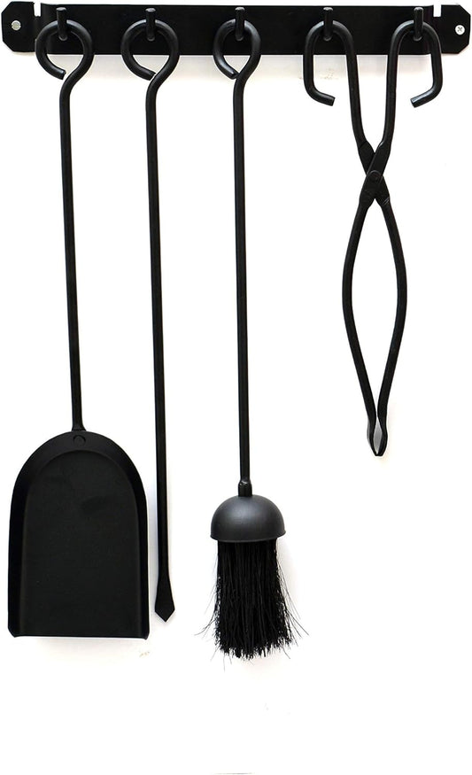Matt Black Wall Hanging 4Pcs Fire Tool Set